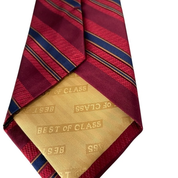 Robert Talbott Best of Class Nordstrom Red Blue striped  Repp Tie 58 X 4 inches - Picture 3 of 6